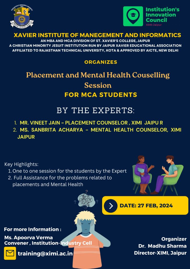 Placement Assistance And Mental Health Counseling Session XIMI   Placement Assistance And Mental Health Counselling Session Poster Page 0001 724x1024 