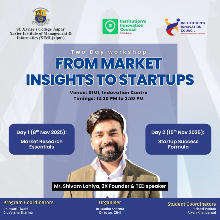 From Market Insights to Startups Poster - Xavier Institute of Management and Informatics
