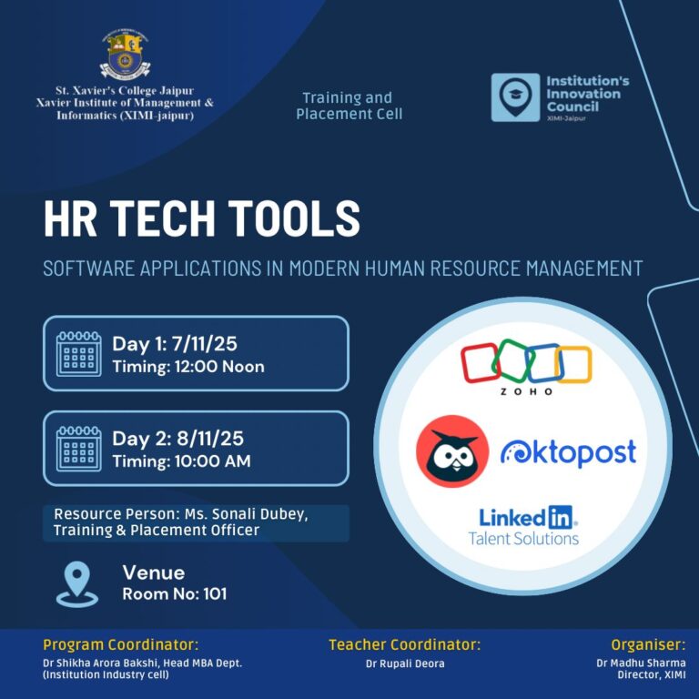 Poster HR Tech Tools - Xavier Institute of Management and Informatics