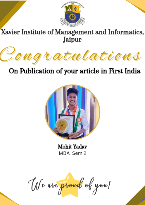 Congratulation poster First India Publication