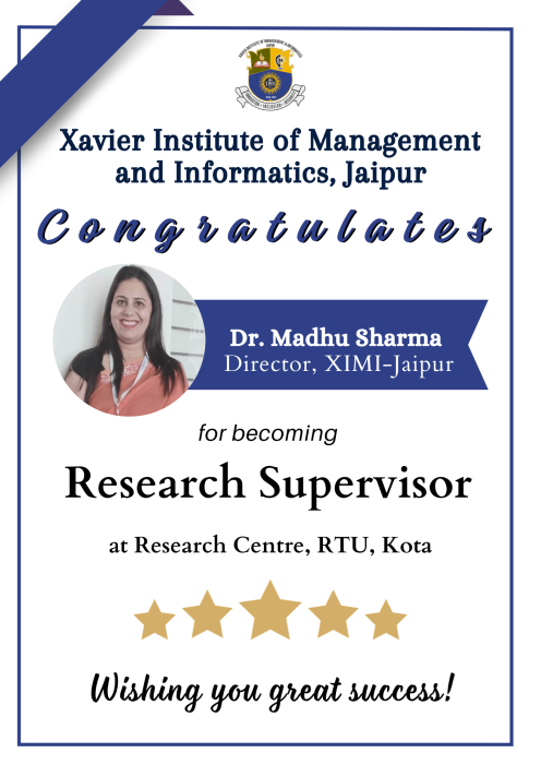 XIMI Dr Madhu Research Supervisor